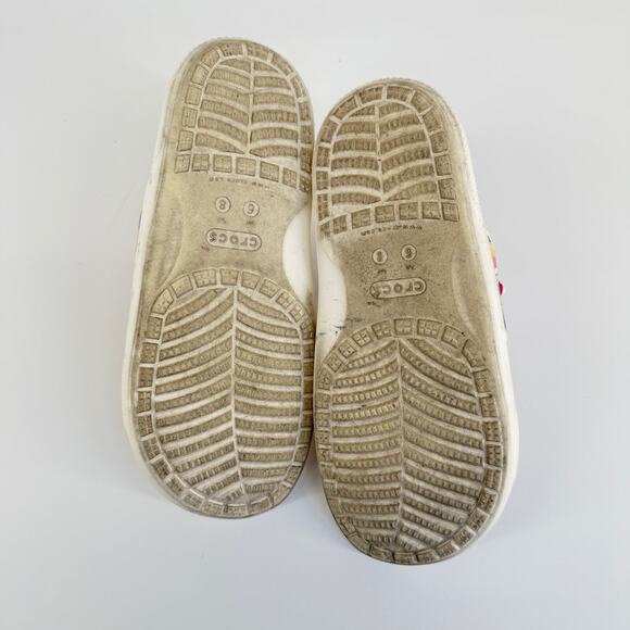 Crocs Unisex Slide Sandals Size M6 W8 White Multicolor Comfort Open Toe Poolcore - Picture 4 of 9